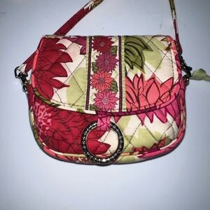 Vera Bradley Little Hip Bag Hello Dahlia! Crossbody Belt bag Fanny Pack Red Pink
